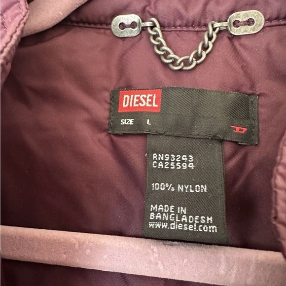 Diesel burgundy wild east Embroidered Bomber Jacket size L - Picture 5 of 13